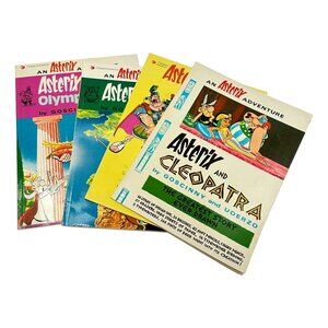 Asterix Graphic Novel Book Lot 4 Cleopatra Olympic Spain Legion PB 70s English